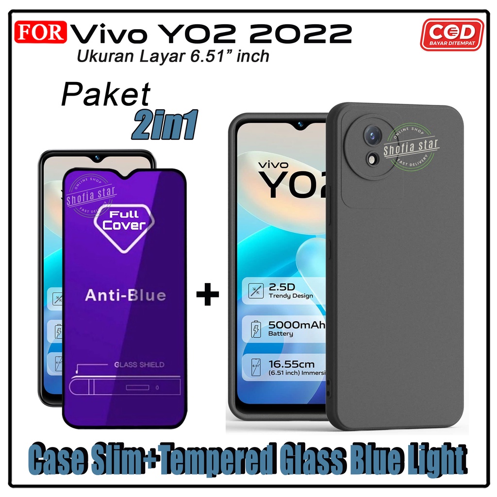 Promo 2in1 Case Vivo Y02 Y22 Y16 Softcase Slim Black Protect Casing