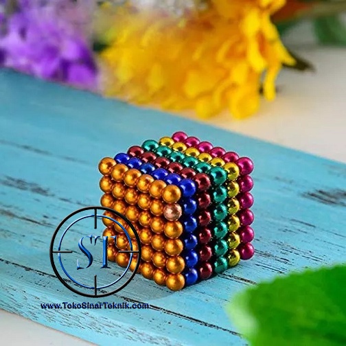 Magnet Bola 6 Warna 5mm 216 Pcs / 216 Butir Magnetic BALL DIY Puzzle Cube Magnet Multicolor Warna-Warni