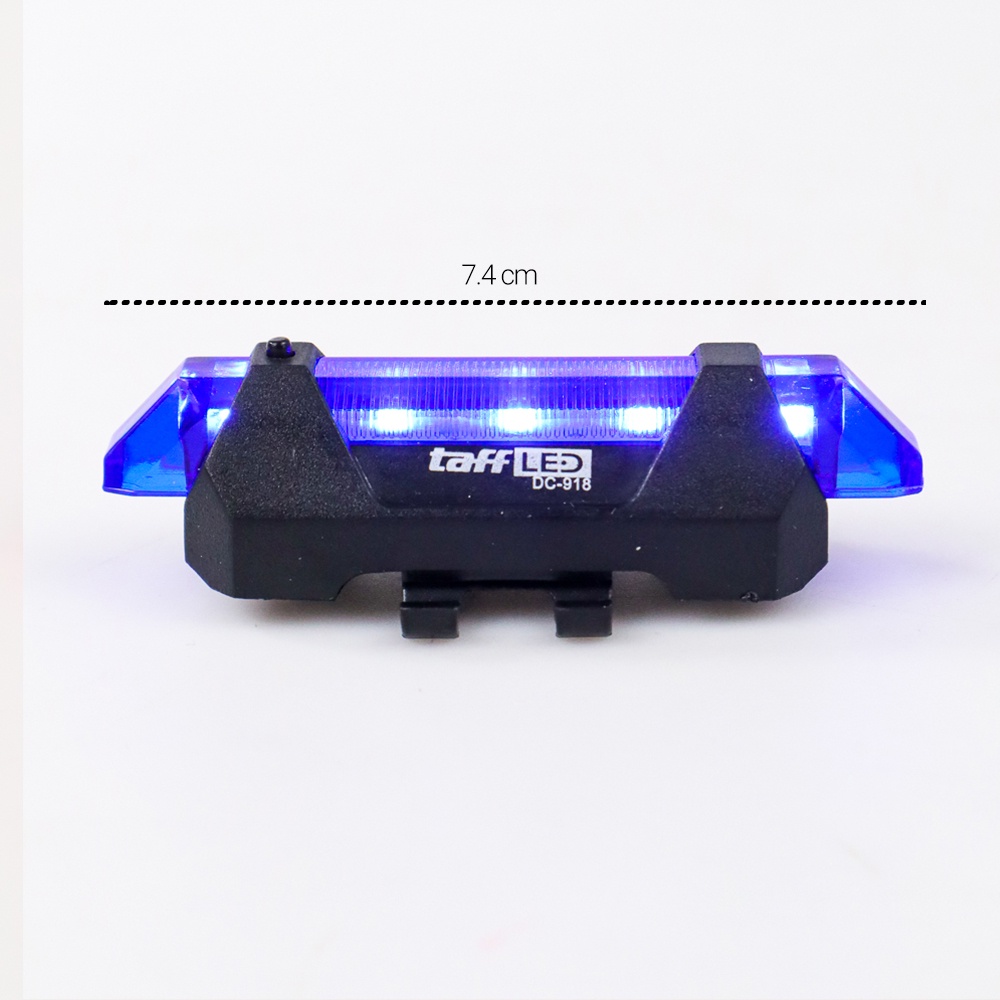 TaffLED Defensor Lampu Sepeda 5 LED Taillight Rechargeable - DC-918 - Blue