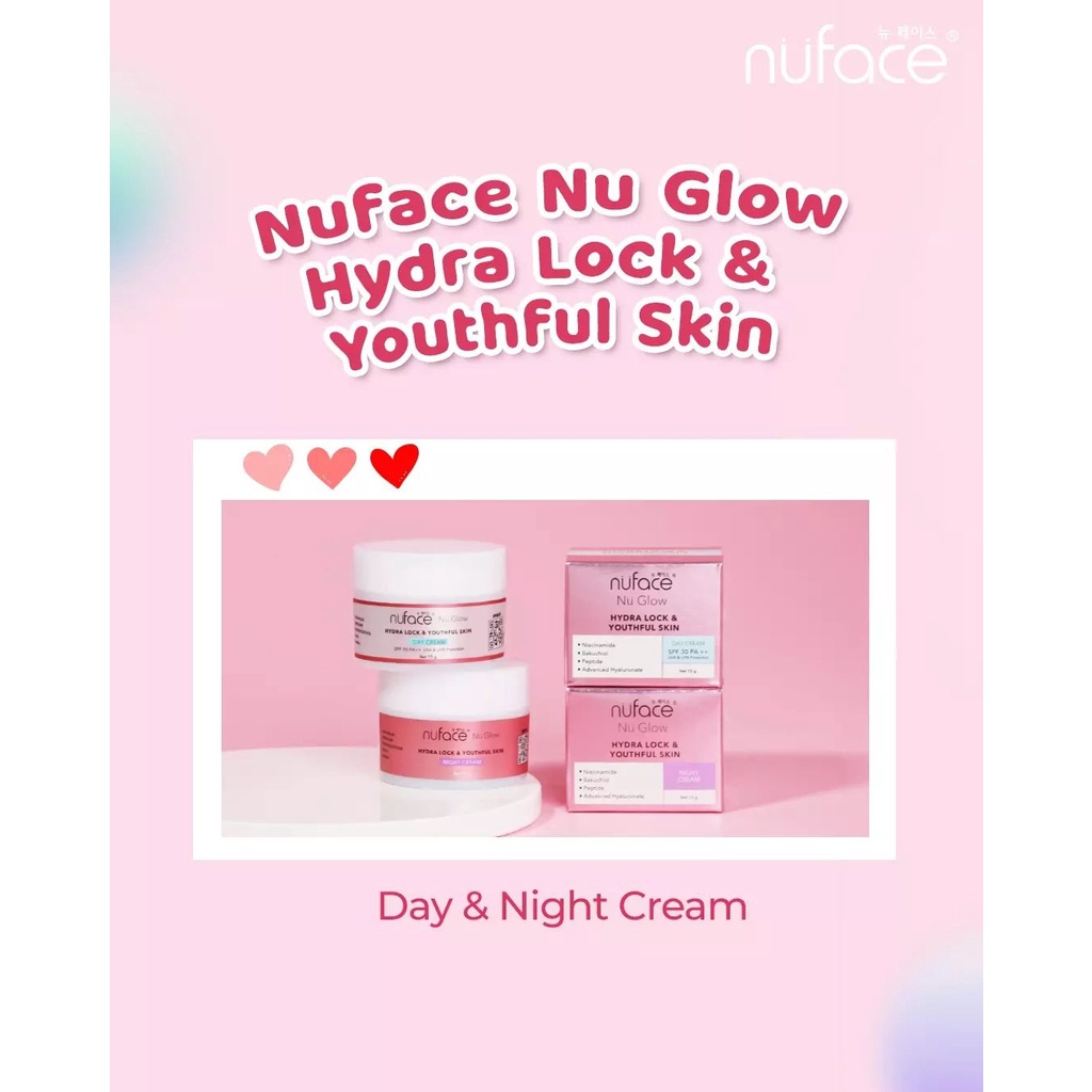 ⭐BAGUS⭐ NUFACE Day Night Cream 15gr | Krim Siang Malam Acne Prone | Brighten | Youthfull
