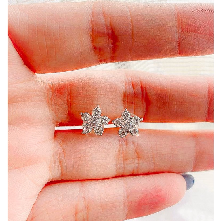 Anting Wanita Bintang Lima Zirconia Silver