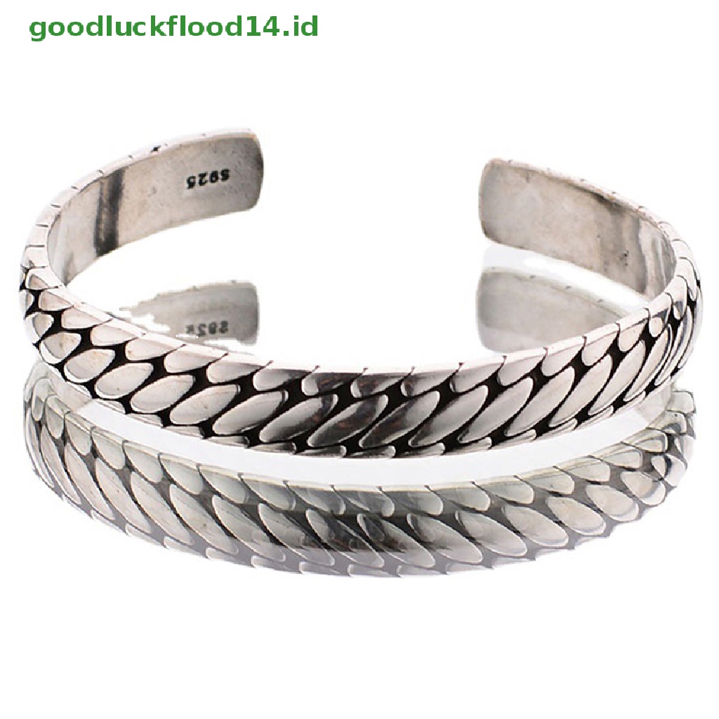 [GOOGFOUR] Hip Hop Sederhana Mode Pribadi Pola Ban Gelang Pola Oval Geometris Bangle Fashion Retro Lebar Tangan Perhiasan Membuka Gelang Hadiah Hari Valensi Romantis Untuk