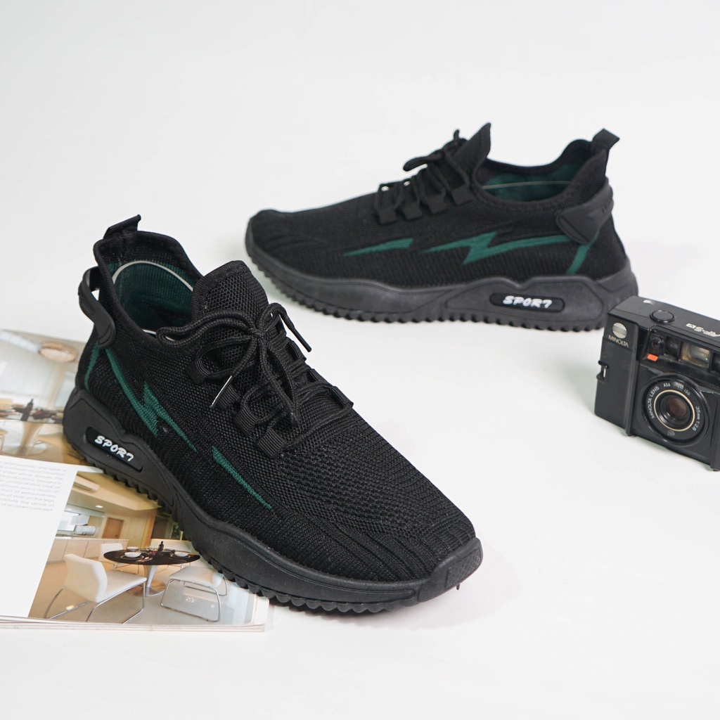 Dunkenstock CONAN 02 Sepatu Sneakers Pria Sepatu Kets Kekinian Sepatu Lari Kanvas Hitam Cowok Terbaru