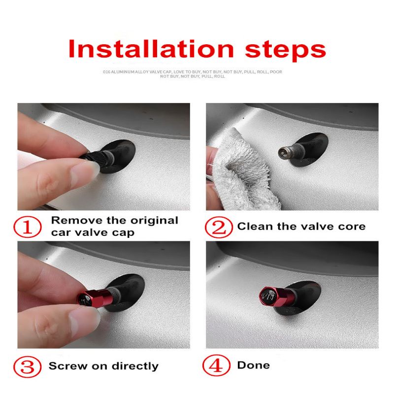 4pcs Tutup Pentil Ban Mobil Universal Tutup Penutup Pentil Mobil Ban Dengan Karet Pelindung Car Tyre Wheel Valve Cap