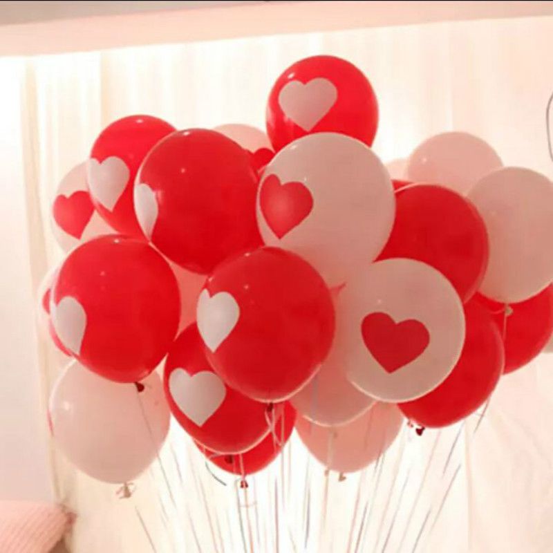 Balon Latex Print Hati (+-100)