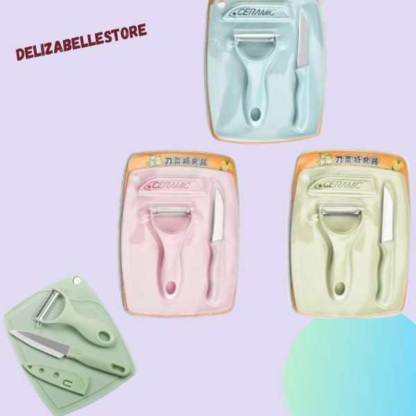 

Pisau Set ceramic 3in1 telenan motong keramik talenan knife kecil dapur Pisau Potong Buah dan Sayur