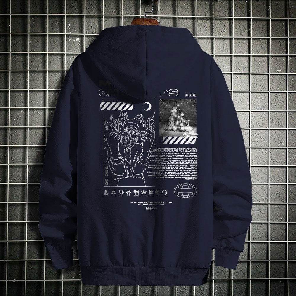 HIPNOP Christmas Street Outerwear Unisex Hoodie Sablon Pria Premium Jaket Pria Jumper Hoodie
