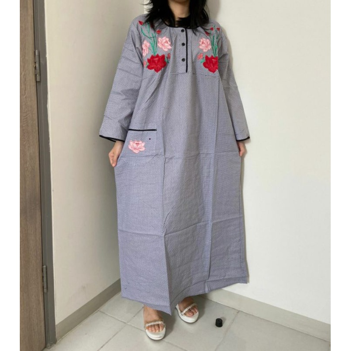 Gamis Longdress Bordir Tangan Panjang