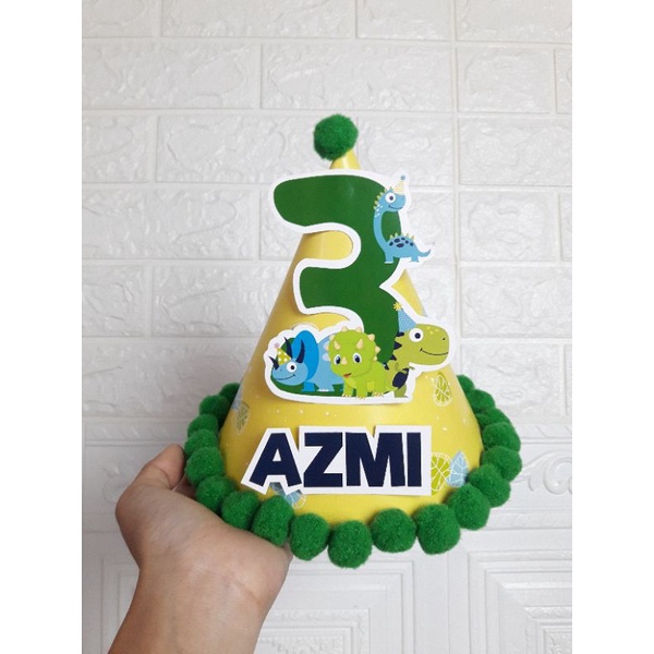 topi spesial dino / topi ultah dino / topi spesial custom dino / topi ultah custom dino