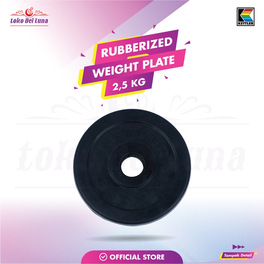Jual KETTLER Rubber Weight Plate 5Kg/Pair ( 2 x 2.5 Kg ) Shopee Indonesia