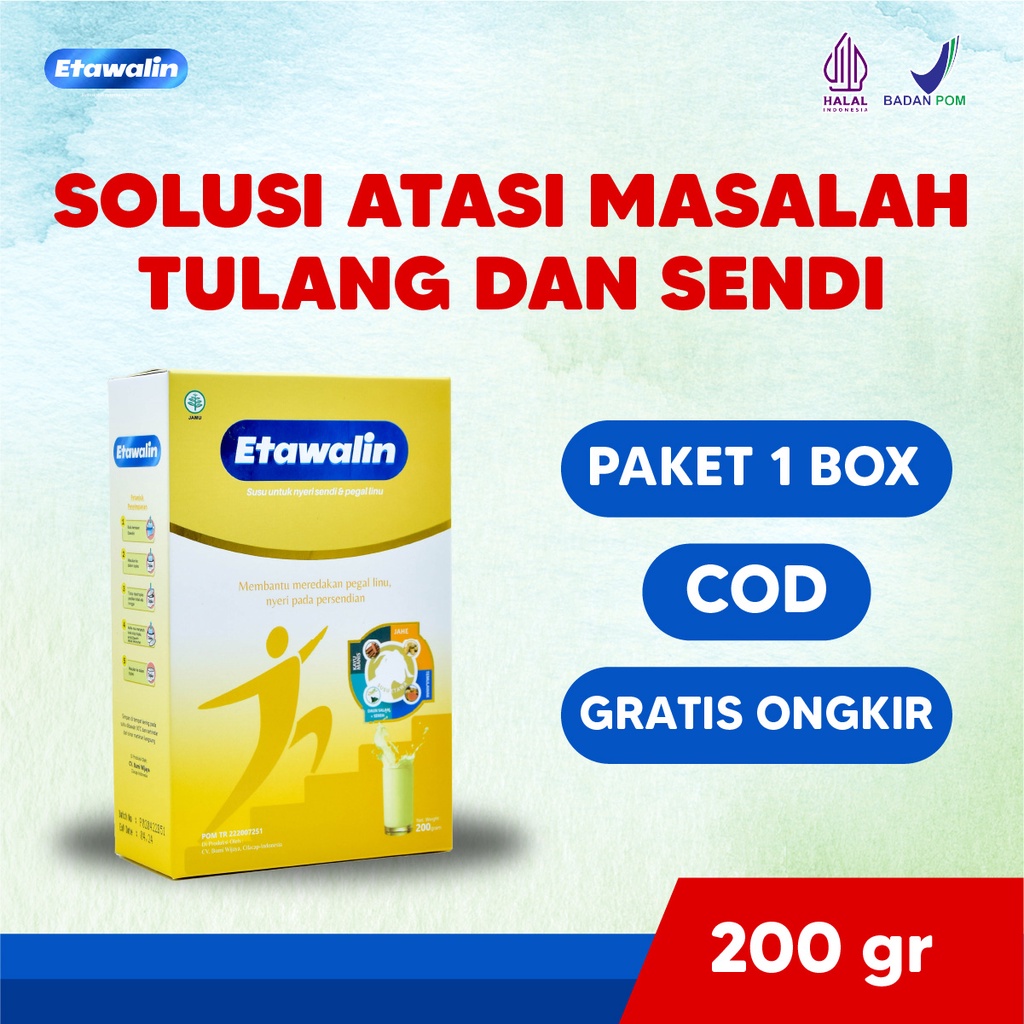 

Susu Etawalin Original 1 Box Susu Etawa Bubuk Atasi Nyeri Pinggang Sendi Lutut Osteoarthritis Rematik Asam Urat Osteoporosis Aman Alami Halal BPOM Isi 200 gr