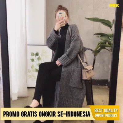 Cardigan Cewek Montok Gas Sweter Mantel Wanita   Musim ngin   Barat Besar Rajutan Cargan Overknee Pa