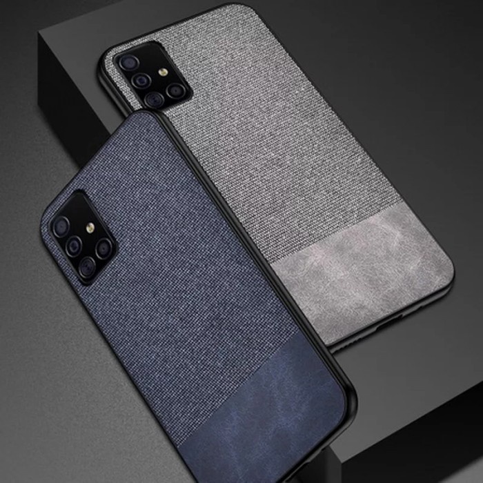Casing Samsung A51 / A71 Soft Case Tekstur Kain Mewah kulit kain