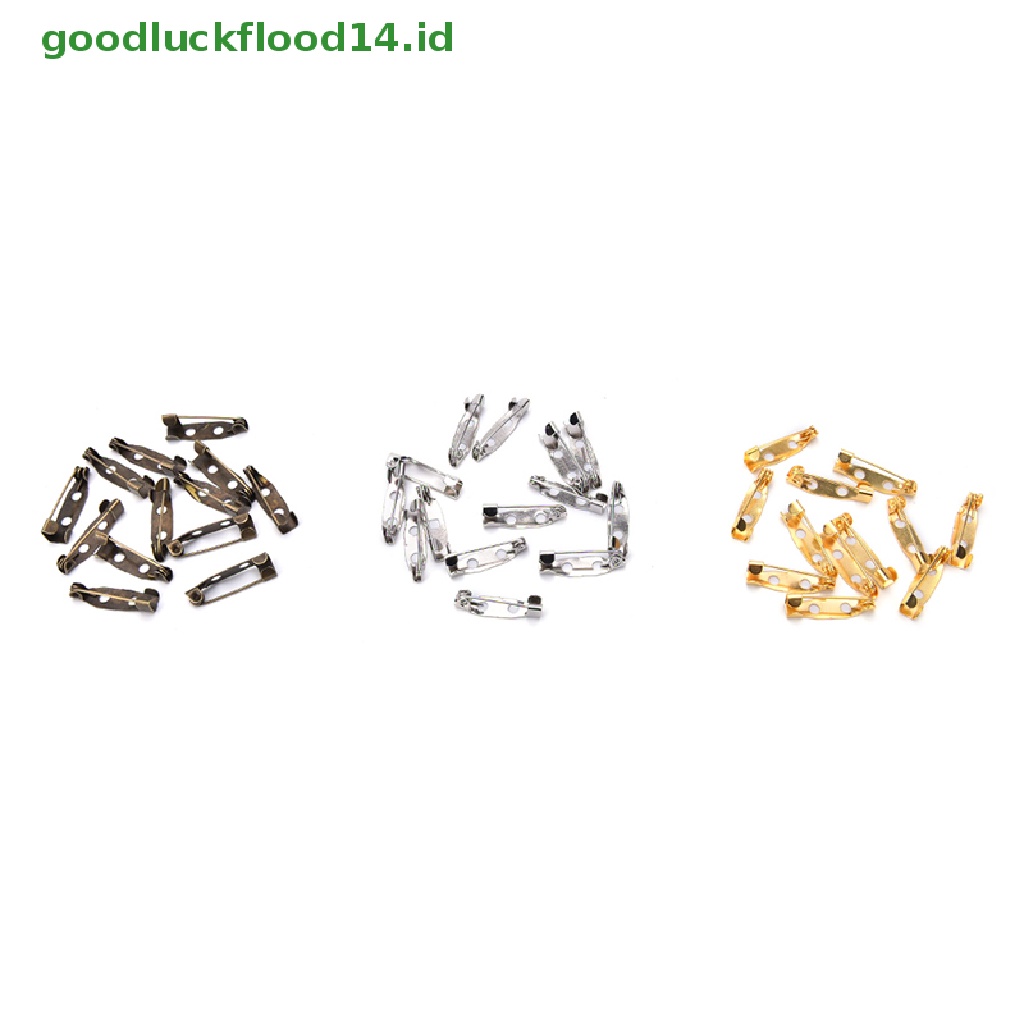 [GOOGFOUR] 50pcs Safety Brooch Catch Bar Locking Pins Temuan Dasar Belakang Kerajinan DIY 20mm [TOP]