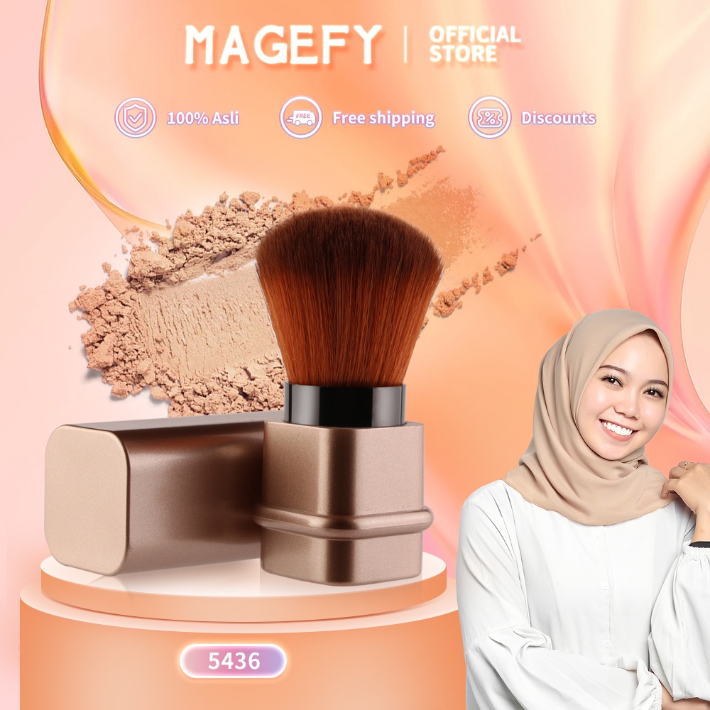 MAGEFY 1Pc Kuas Make Up Brush Blush On Rias Dapat Ditarik Dengan Penutup 5436