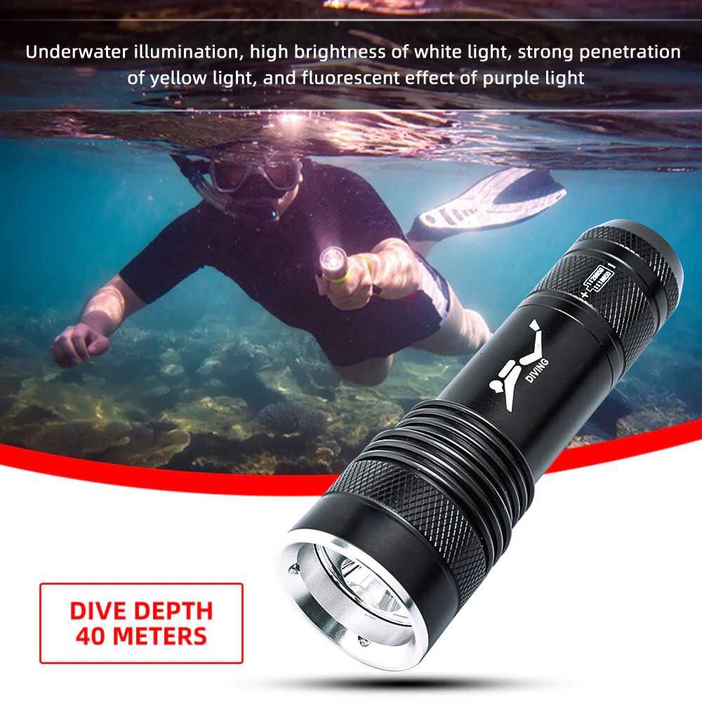 Senter Led Diving Superterang Senter Diving Selam Waterproof L2 1200 Lumens