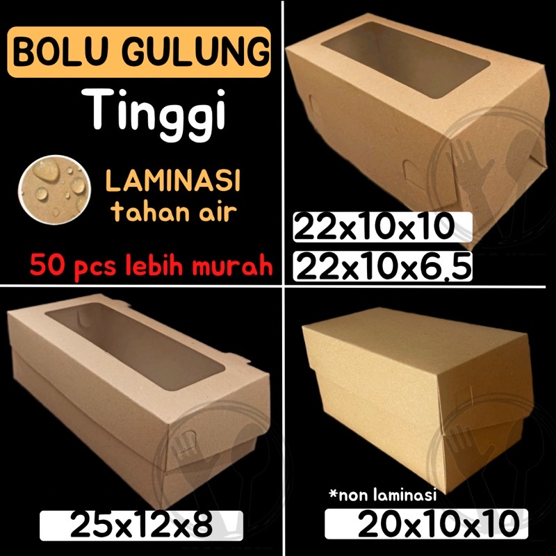 KOTAK BOLU GULUNG BOX ROLL CAKE DUS ROLL CAKE DUS BOLU GULUNG BOX ROTI GULUNG BOLU ROLL CAKE DUS KRAFT 22X10X6.5 22 X 10 X 6,5 KOTAK COKLAT BOLU GULUNG BOLGUL DUS COKLAT DUS KUE DUS KRAFT LAMINASI KOTAK MAKANAN DOOS ROTI KARDUS KUE DUS CAKE DOS BOLU