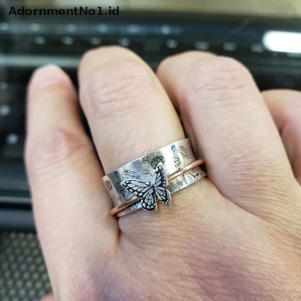 [AdornmentNo1] Vintage Fashion Pribadi Inspirasi Cincin Gunung Kekasih Hati Dapat Diputar Deion Cincin Untuk Wanita Pria Perhiasan Jari Mengubah Cincin Perempuan [ID]