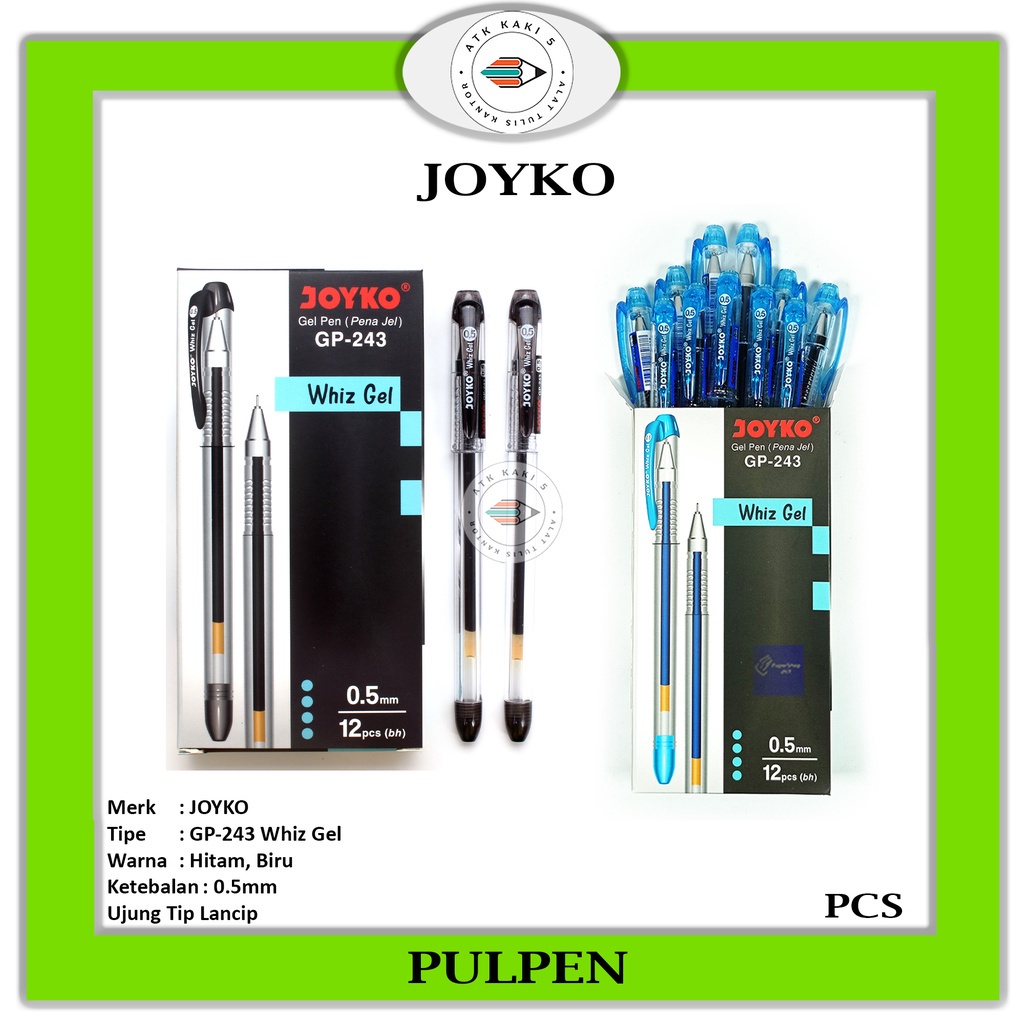 

JOYKO - Gel Pen/ Pulpen Gel GP-243 Whiz Gel 0.5mm - PCS