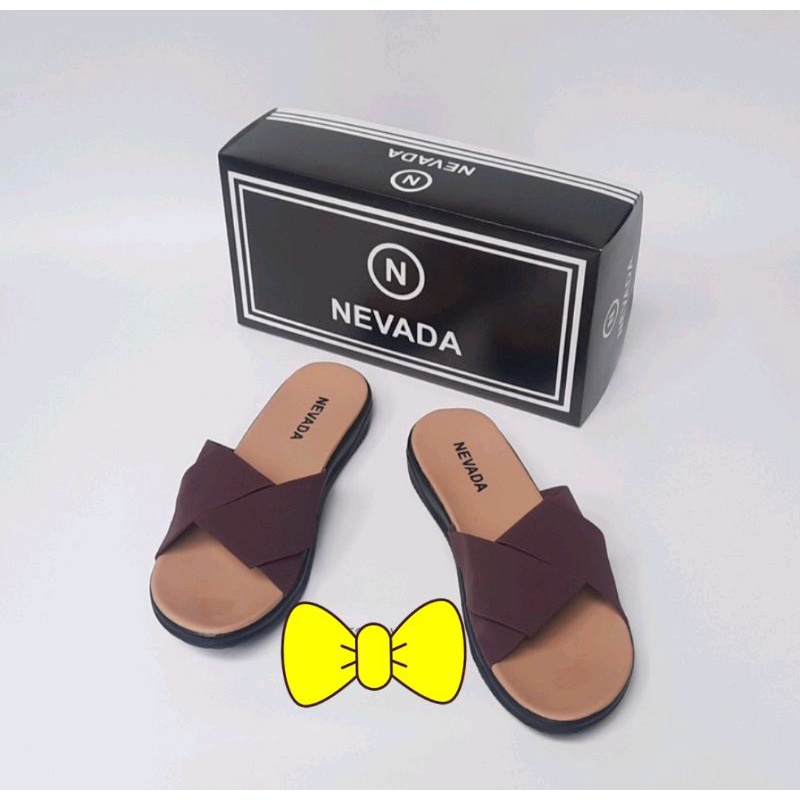 SANDAL NEVADA CEWEK SLEMPANG SELOP SLIP ON SENDAL REMAJA SANDAL PESTA MURAH BERKUALITAS