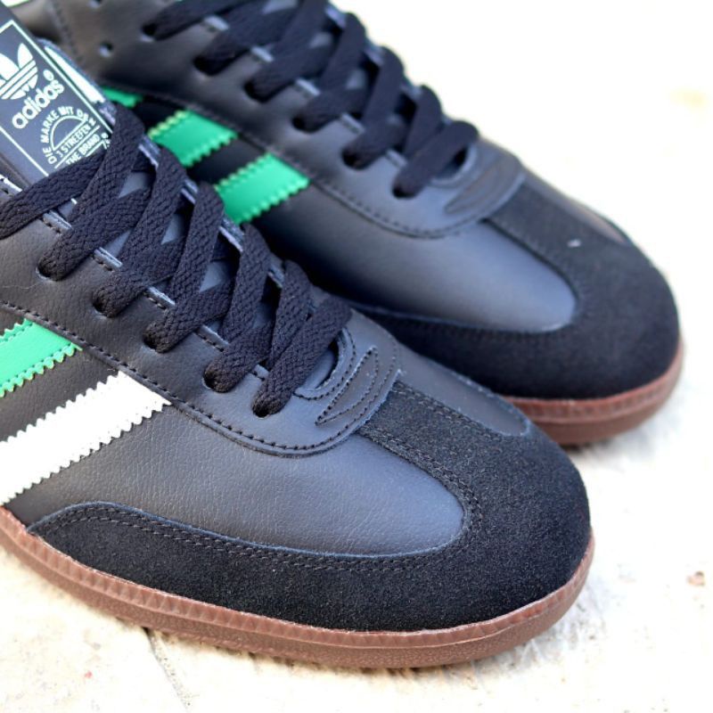 ADIDAS SAMBA BLACK WHITE GREEN ORIGINAL SNEAKERS PRIA