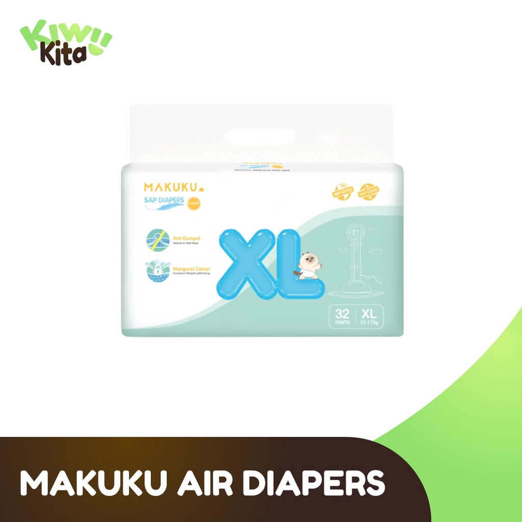 Makuku SAP Diapers Comfort XL 32 | Anti Gumpal | Type Celana