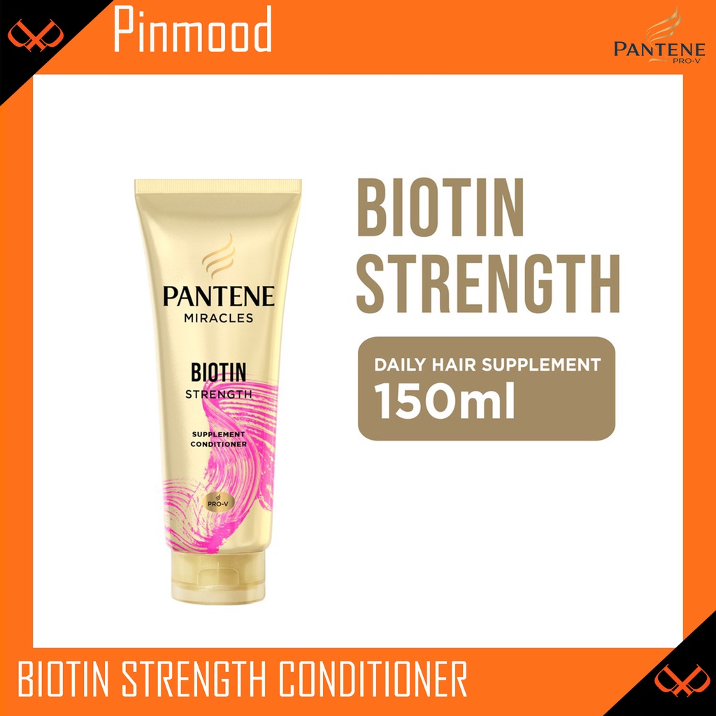 PANTENE CONDITIONER MIRACLES BIOTIN STRENGTH [ 150 ML ] DAILY HAIR SUPPLEMENT FOR HAIRFALL CONTROL PRO-V KONDISIONER KOLAGEN SUPLEMEN RAMBUT RUSAK MENJADI KUAT TERNUTRISI LEMBUT PERAWATAN CEGAH RAMBUT KUSUT DAN RUSAK [P&amp;G]