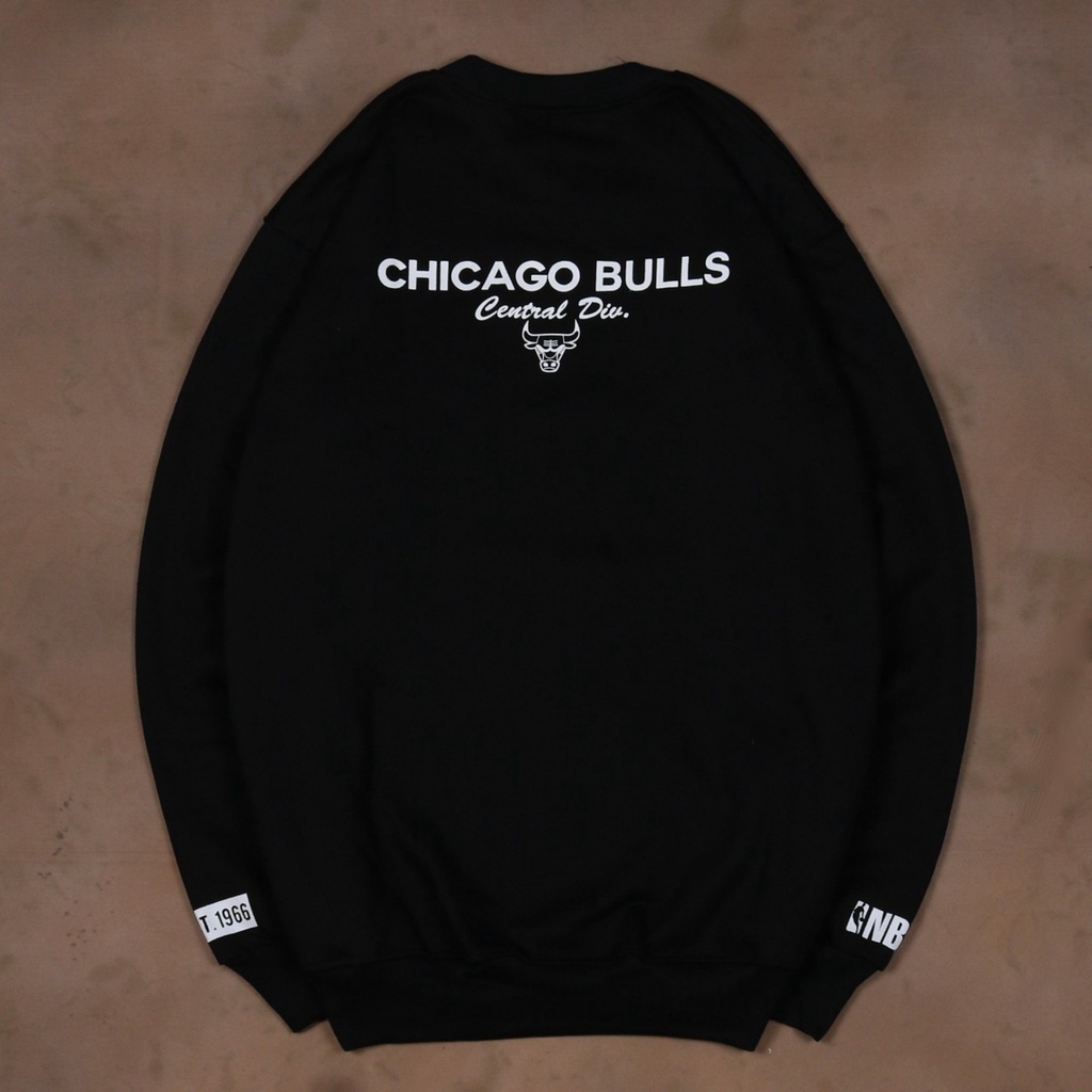 Sweater Crewneck Pria NBA X CHICAGO BULLS Casual Good Brand Quality Realpict