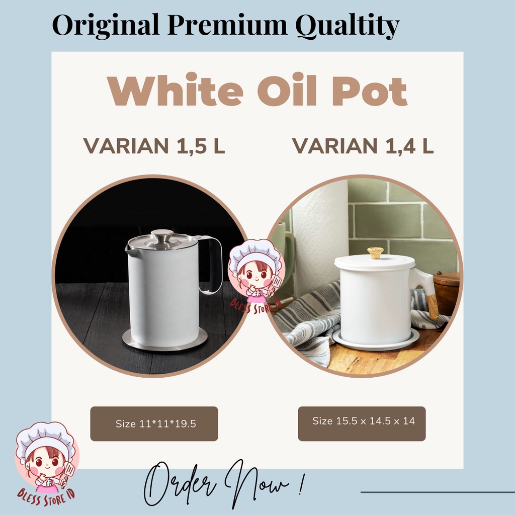 BEST SELLER OIL POT PUTIH / NEW DESIGN OILPOT PUTIH / WADAH PENYARING MINYAK / TEMPAT PENYARINGAN