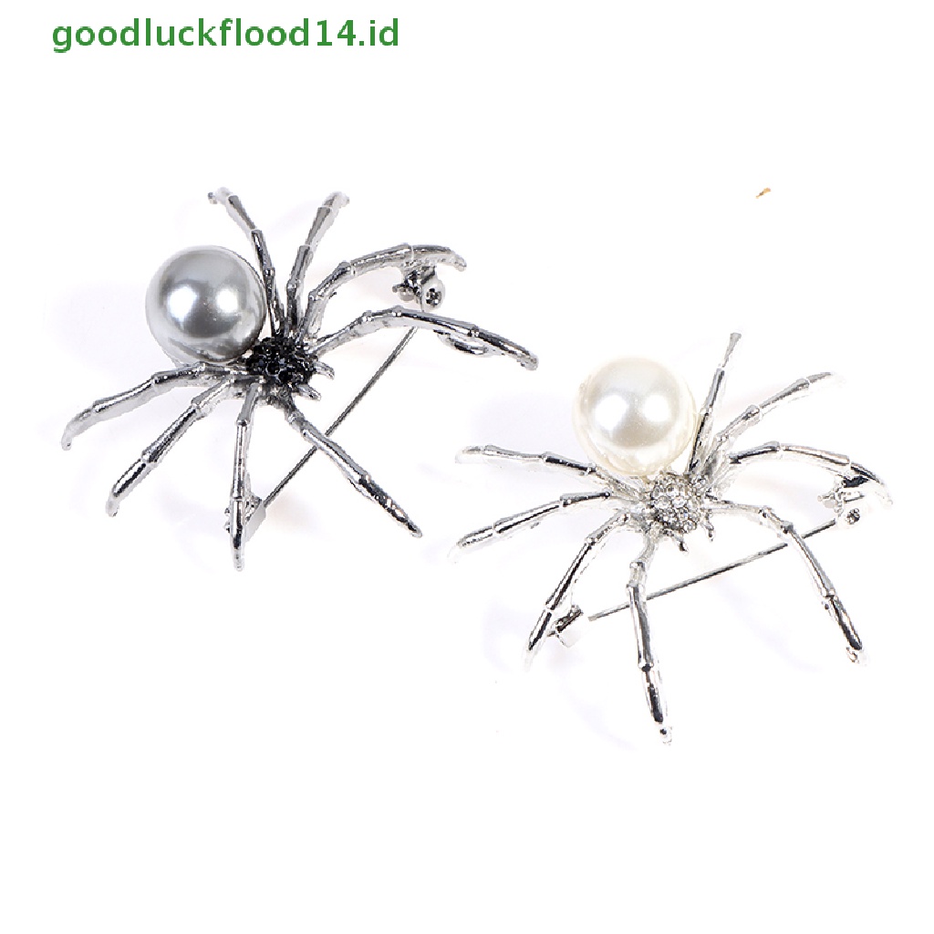 [GOOGFOUR] 1pc Spider Mutiara Bros Korsase Perempuan Hadiah Aksesoris Pria Fashion Perhiasan [TOP]