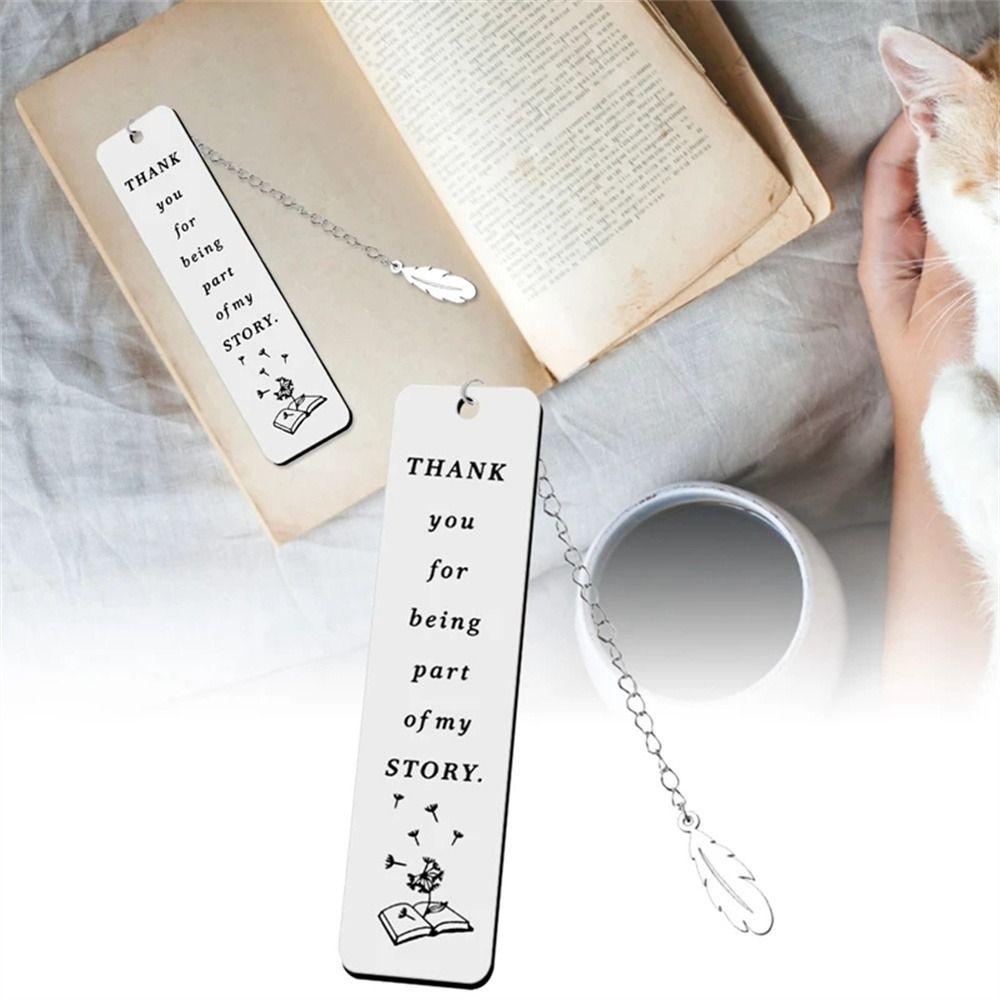 Lanfy Bookmark Belajar Book Lover Liontin Daun Dengan Rantai Alat Tulis Buku Halaman Bookmark Pendant