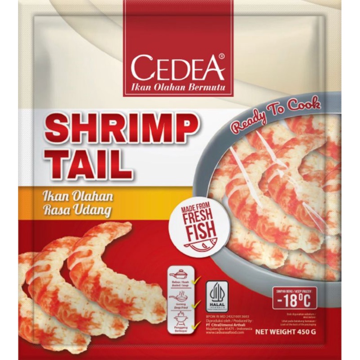 

Cedea Shrimp Tail / Baso Ikan Bentuk Ekor Udang | Berat Bersih 500gr