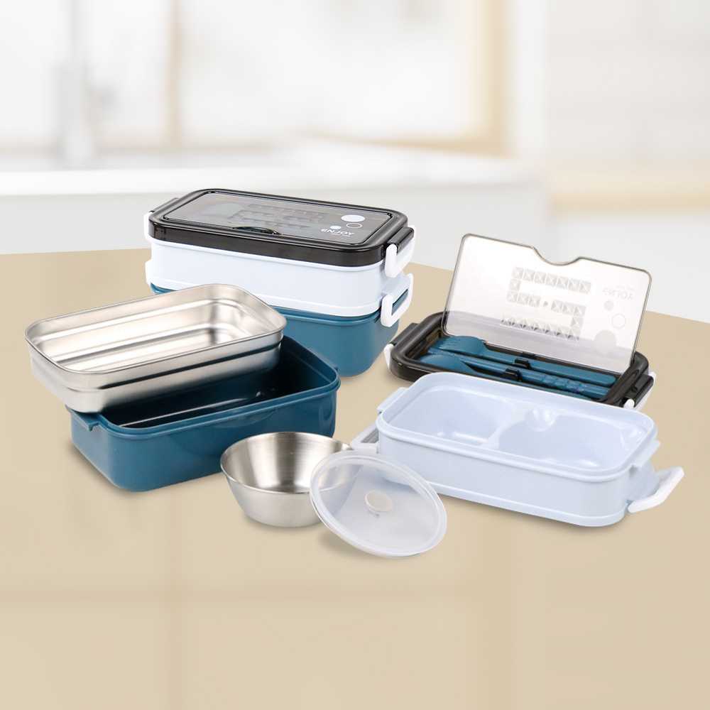 Perlengkapan Bekal Sekolah Kuliah Kerja Kotak Tempat Wadah Makan Nasi Bento Stainless Steel Lunch Bo