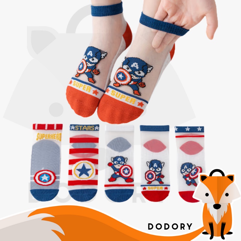 DODORY KS27 Captain Amerika Kaos kaki Anak  Kaos Kaki Anak