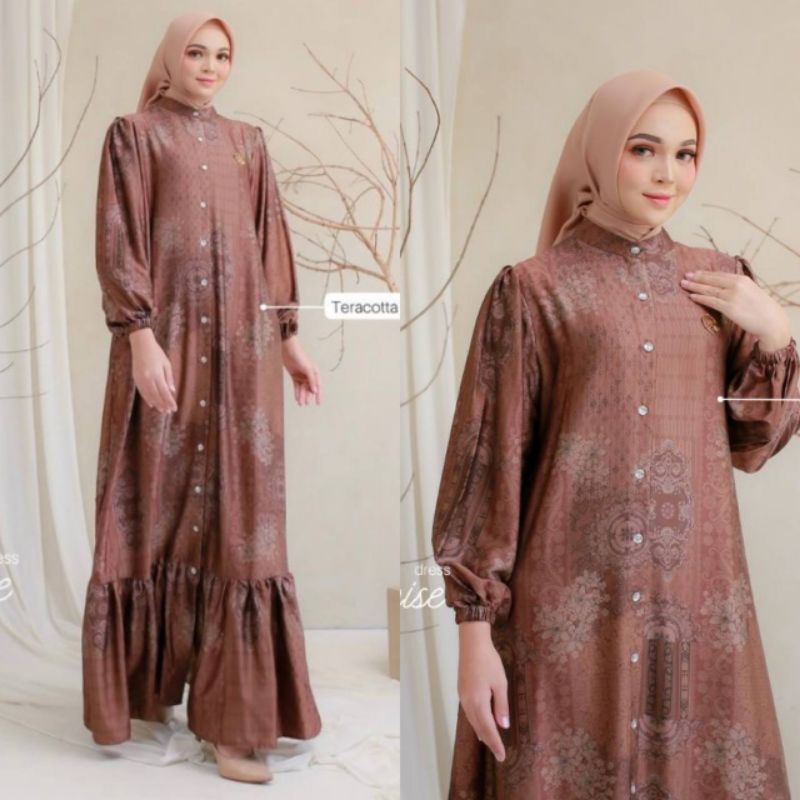 NEW ELOIS DRESS PREMIUM DRESS SILK KANCING TERBARU TERVIRAL GAMIS RAYA MUSLIMAH KEKINIAN