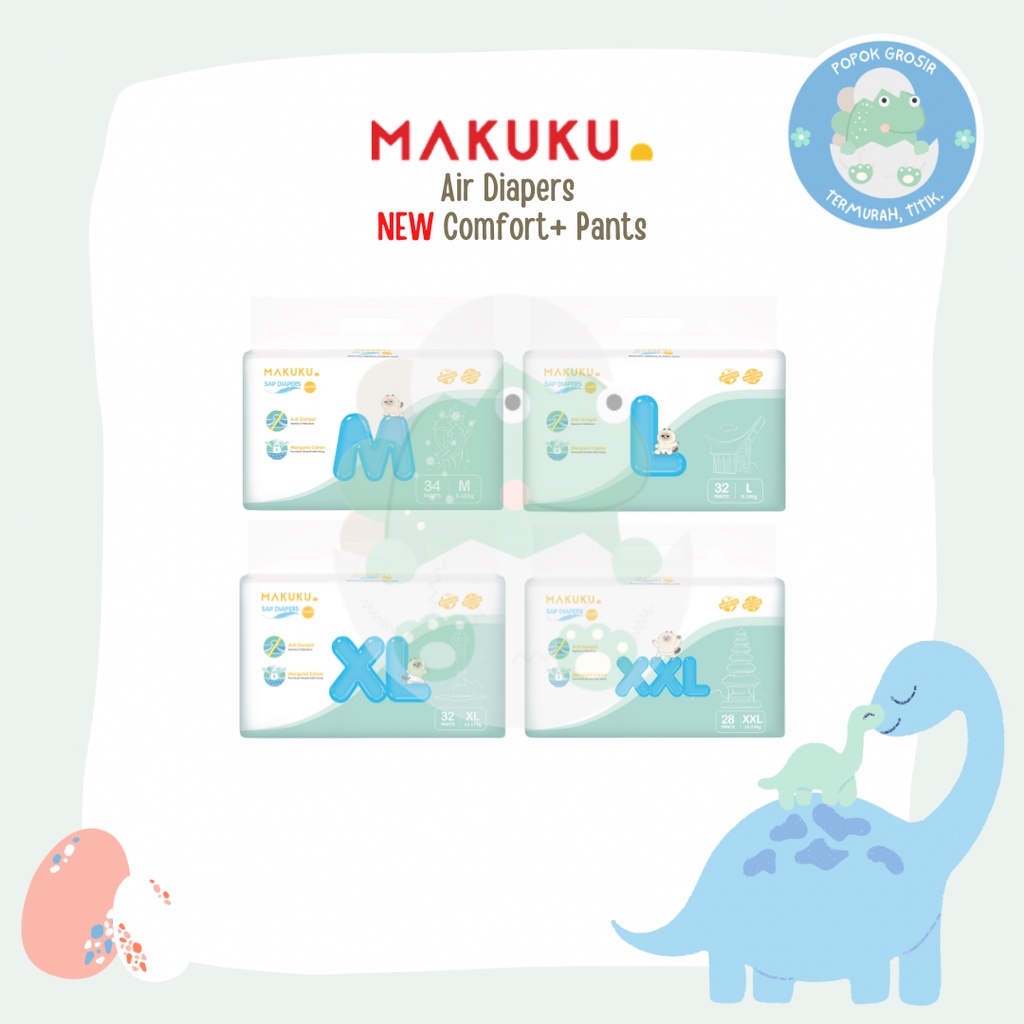 2 Pack - MAKUKU SAP Diapers Comfort+ Pants(Celana)