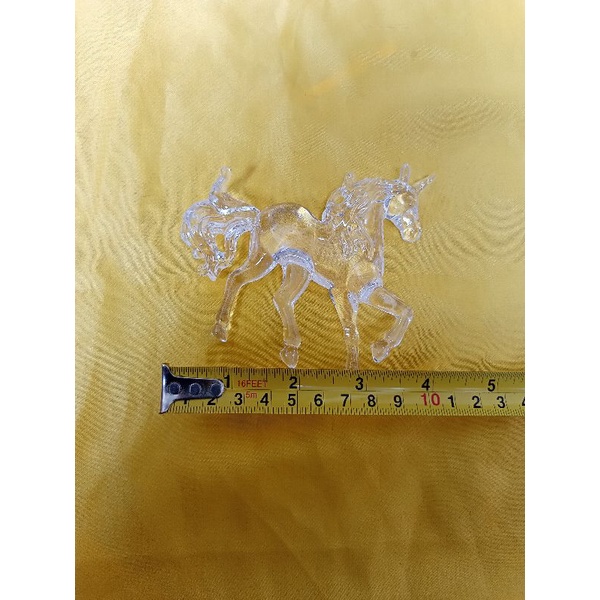 Patung Unicorn / Pajangan Patung Unicorn Plastik bening Transparant