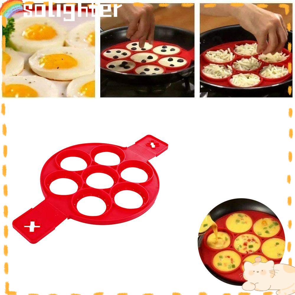 Solighter Egg Ring Shaper Pembuat Telur Persegi Bulat Plum Baru