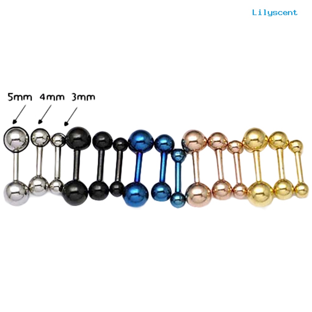 [LS] Ear Studs Anting Barbel Bola Punk Pria Tahan Aus Simple Untuk Pacaran