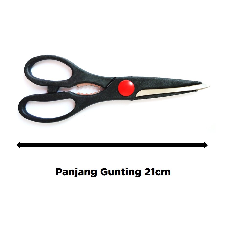 Gunting Besar Gunting Kertas Besar Ukuran 21cm Warna Hitam