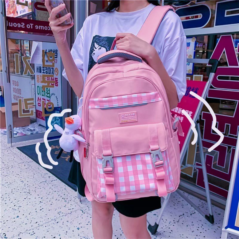 Tas Ransel Populer 2022 Ransel Korea Murah Tas Punggung Perempuan Dewasa Sederhana Backpack Sekolah SD SMP SMA Ransel Wanita Remaja Pria Wanita Gendong Cewek Kasual Model Kekinian Korean Style