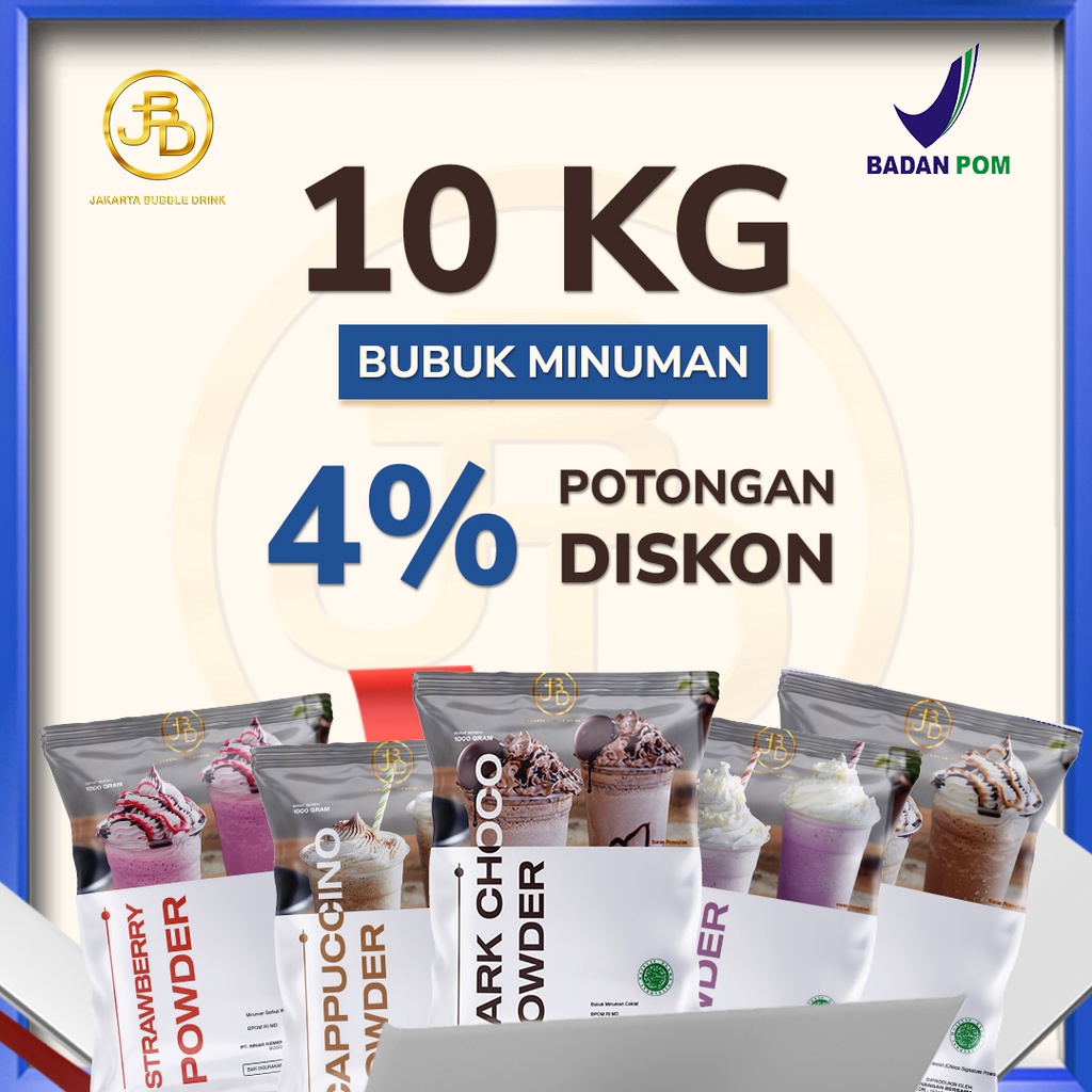 Paket Hemat 10 Pcs 1Kg - Bubuk Minuman Jakarta Bubble Drink All Varian Rasa Mix 10 Pcs