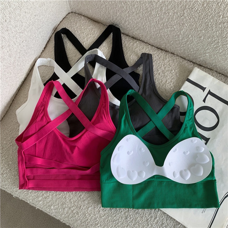 T&amp;Y Bra Sport Wanita Tali Simpul Silang Tanpa Kawat 6662 BH Olahraga Push Up Bra Wanita Elastil Sexy Fashion Korea Import Murah