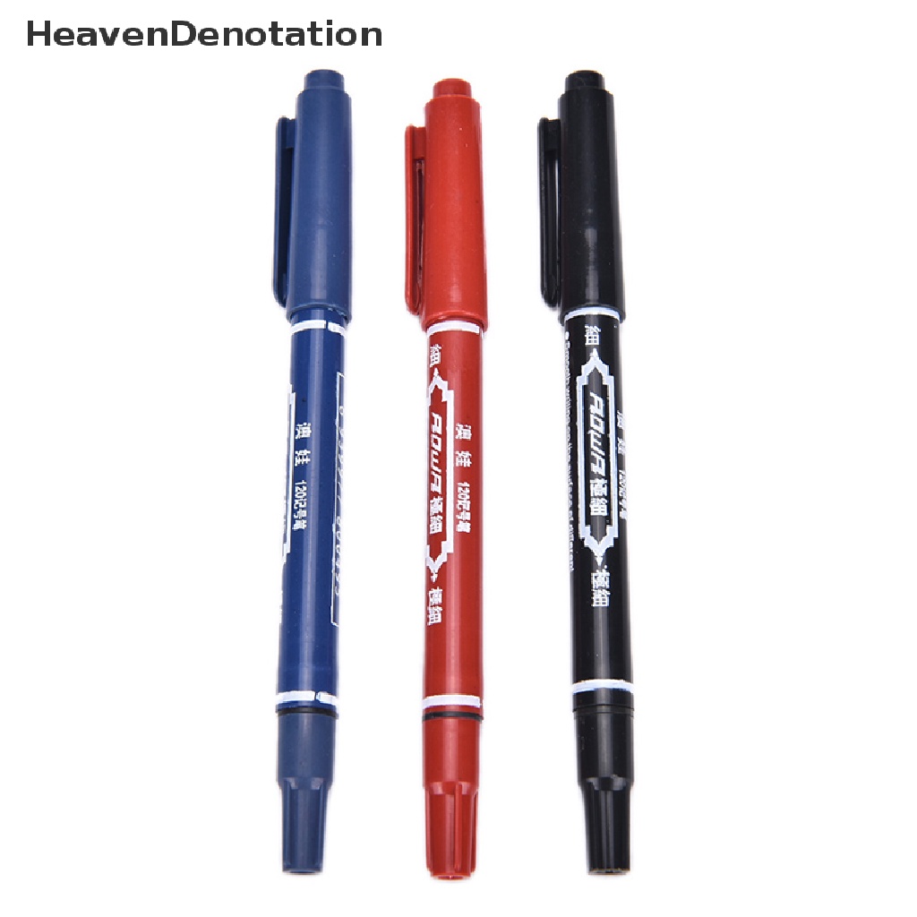 [HeavenDenotation] Spidol Permanen Tip Kembar Doubled Headed Hook Line Untuk CD DVD Media Disc, New Spidol Highs Spidol Pulpen Sorot Kantor Bisnis, Spidol Mini