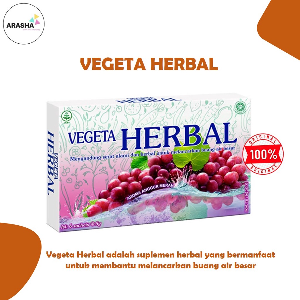 

VEGETA HERBAL Bubuk Sachet Pelancar Buang Air Besar [6 Sachet]