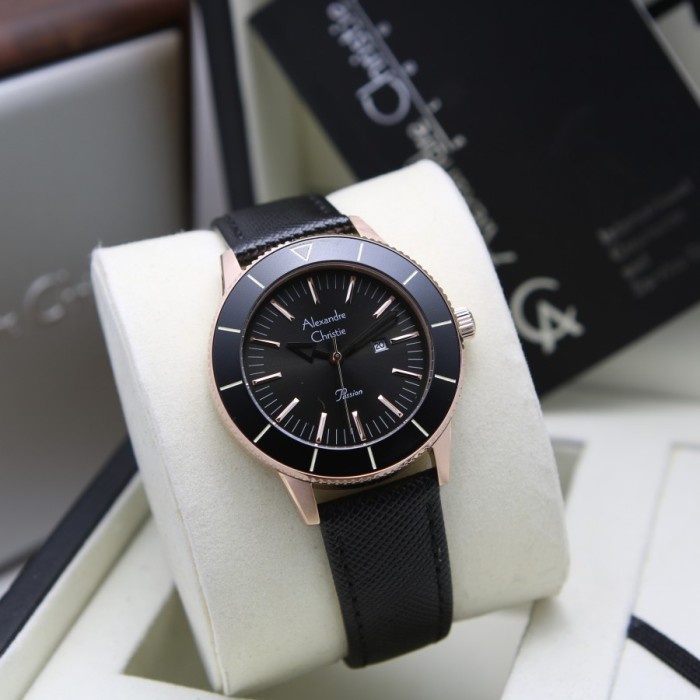 ALEXANDRE CHRISTIE 5002 LD ROSEGOLD BLACK WANITA ORIGINAL GARANSI