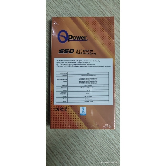 SSD QPOWER 2.5&quot; SATA ( 128GB / 256GB / 512GB ) - Garansi 3 Tahun