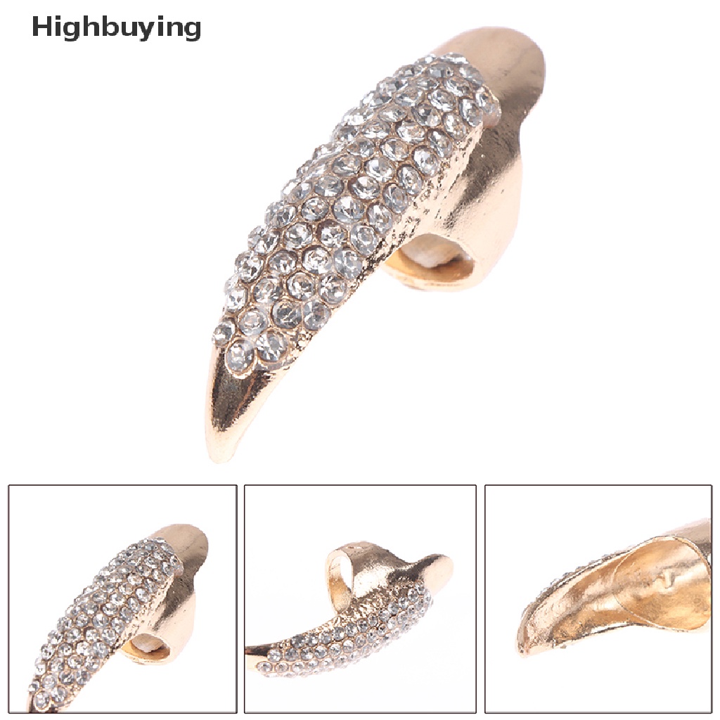 Hbid Kostum Halloween Cakar Cincin Kuku Palsu Gothic Punk Berlian Imitasi Nail Rings Glory