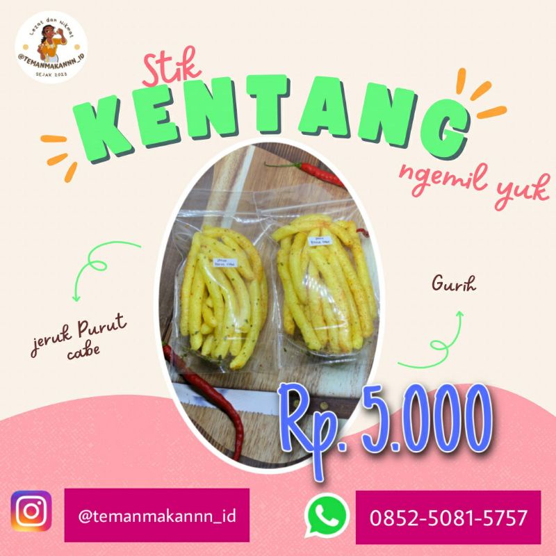 

STIK KENTANG JERUK PURUT CABE GURIH MAKANAN RINGAN/CEMILAN UNTUK MAKAN