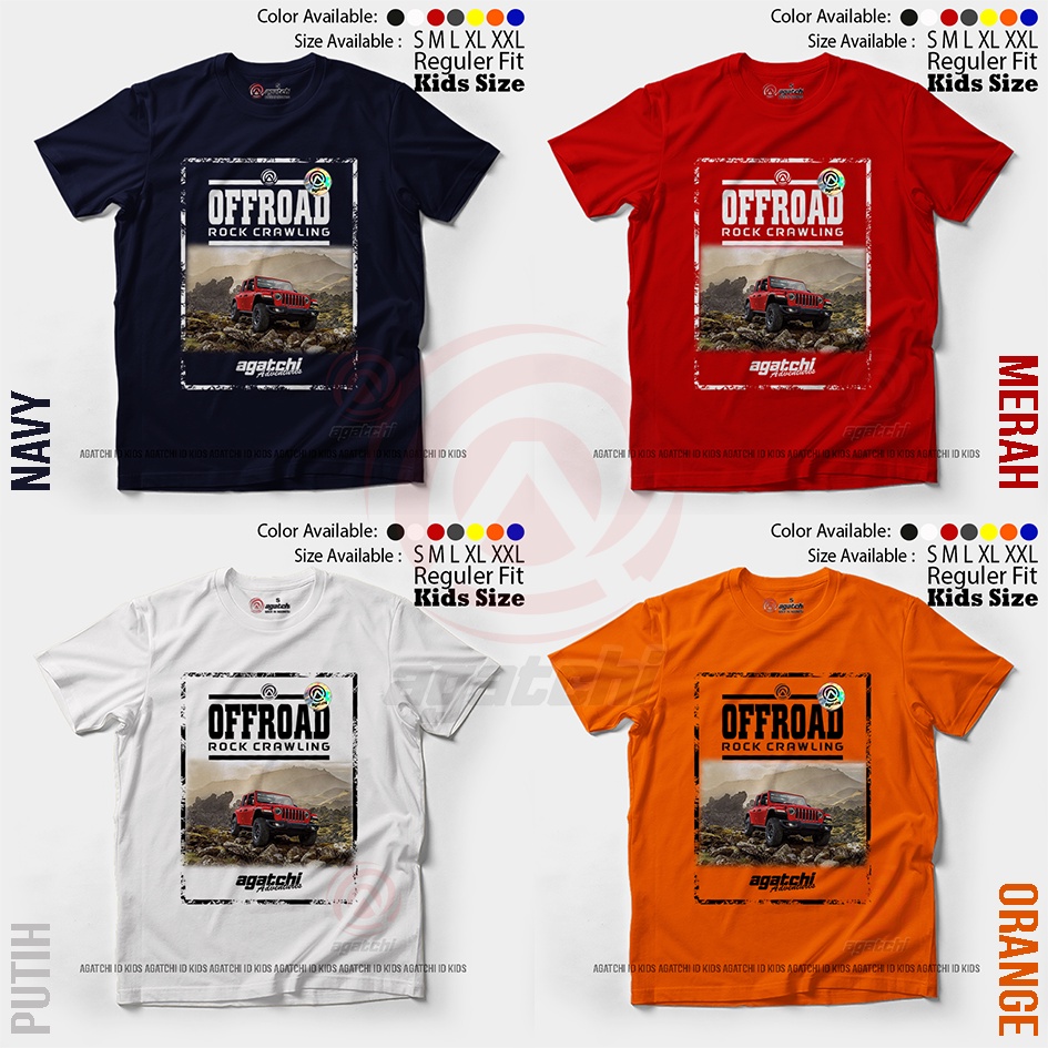 Baju Kaos Atasan Anak Laki - Laki Agatchi Motif Mobil Offroad